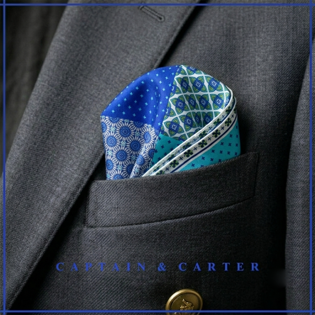 The Cerulean Silk Pocket Square