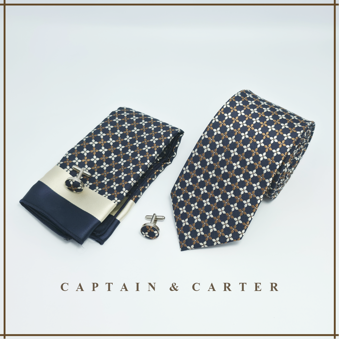Royal Grid Necktie Set