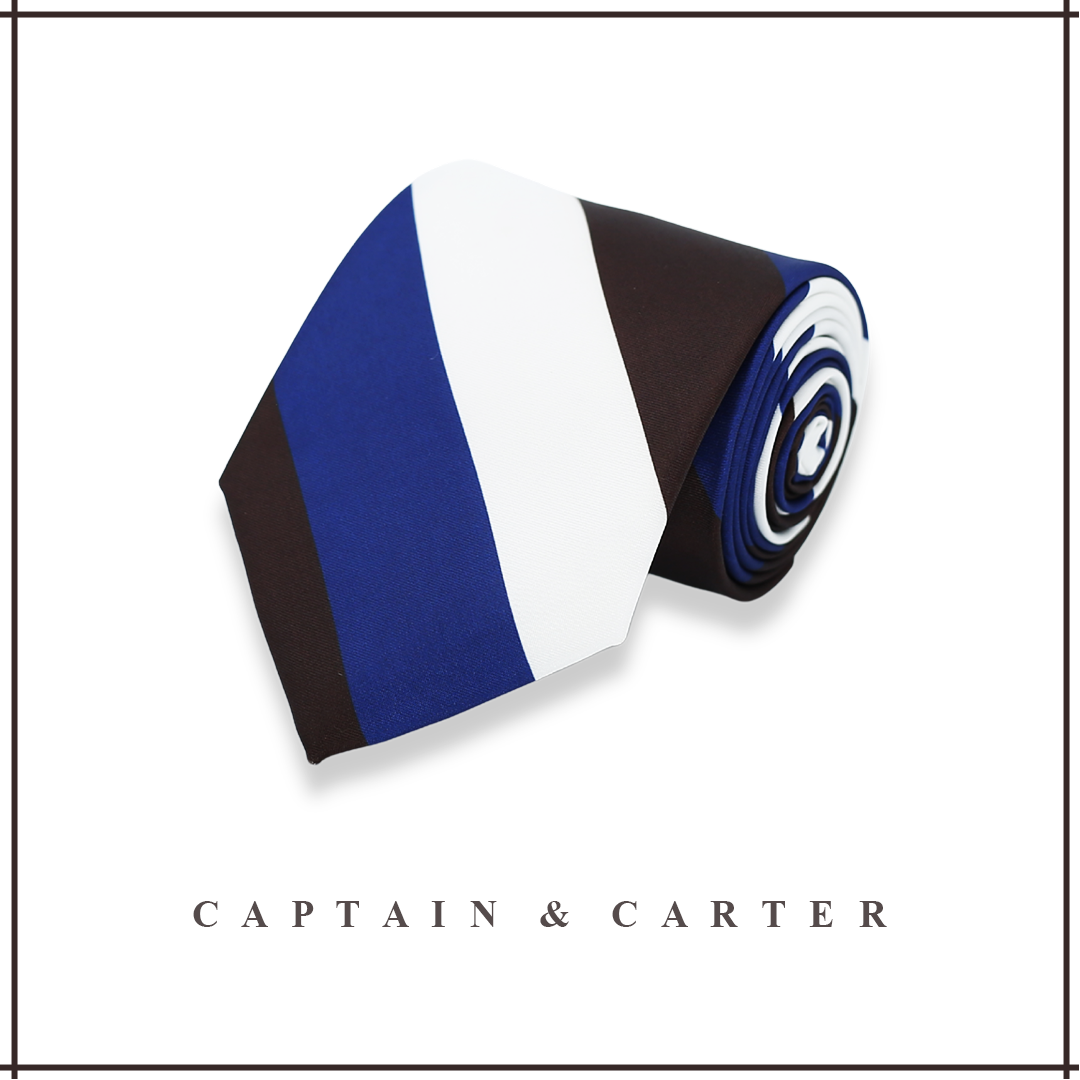 The Admiral’s Cocoa Stripe Silk Tie