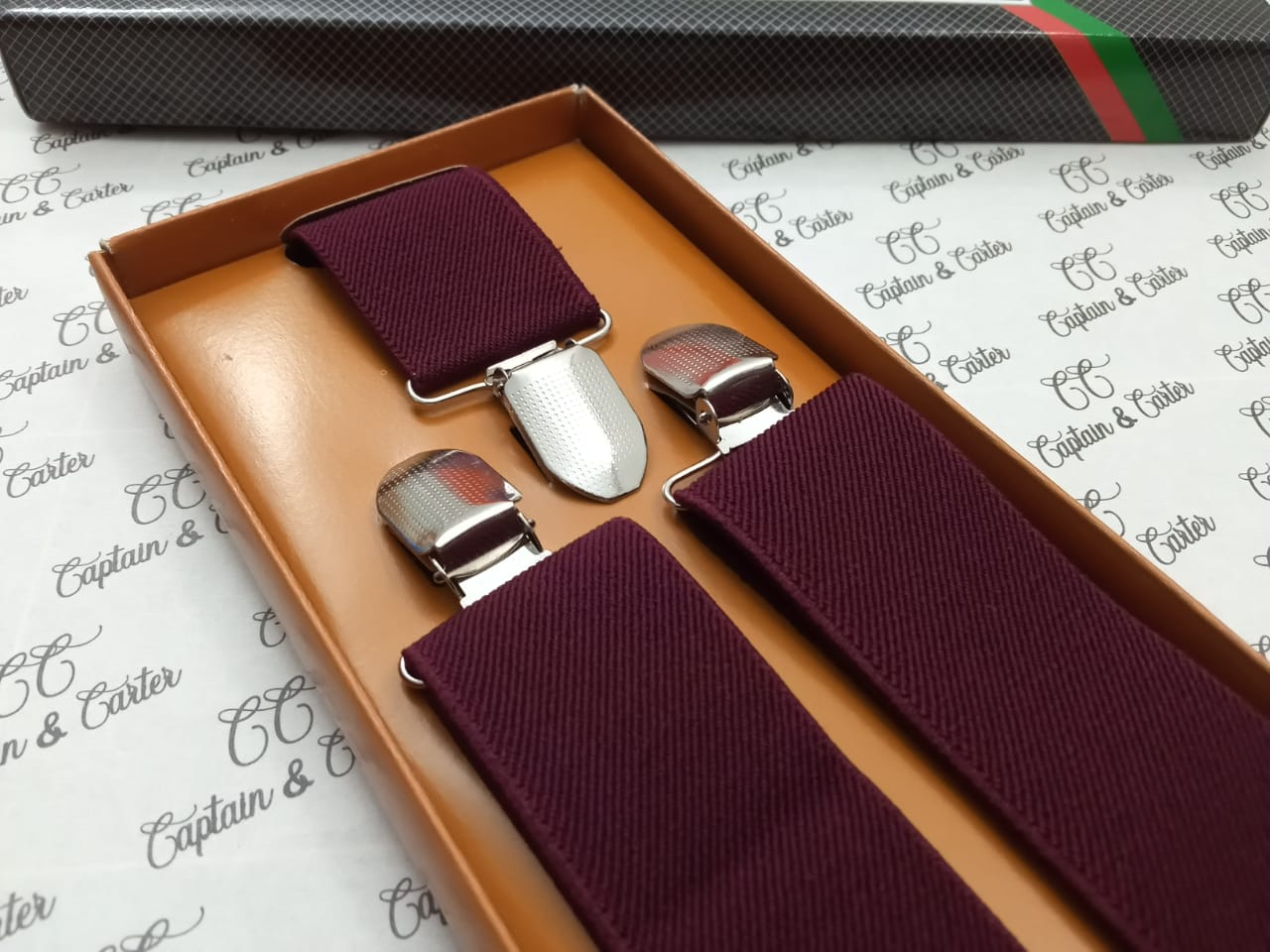 Classic Burgundy Suspenders