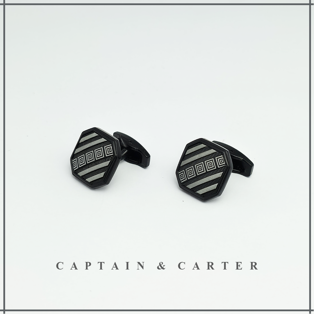 Geometric Hexagon Cufflinks