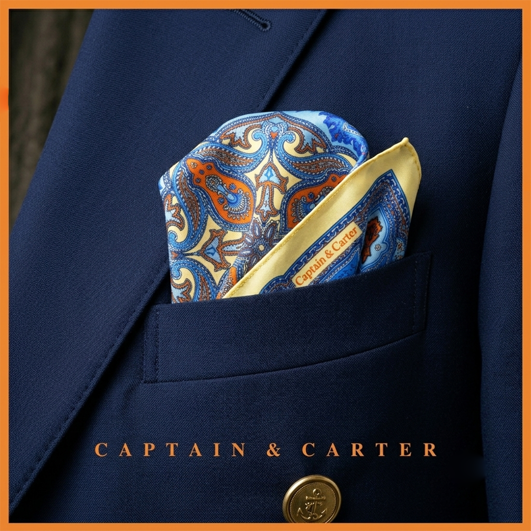 The Tangerine Odyssey Silk Pocket Square