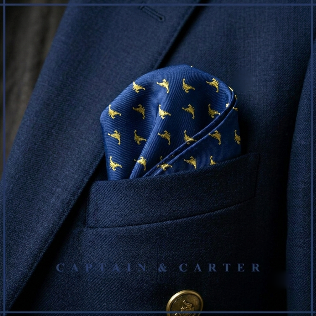 Golden Scorpio Silk Pocket Square