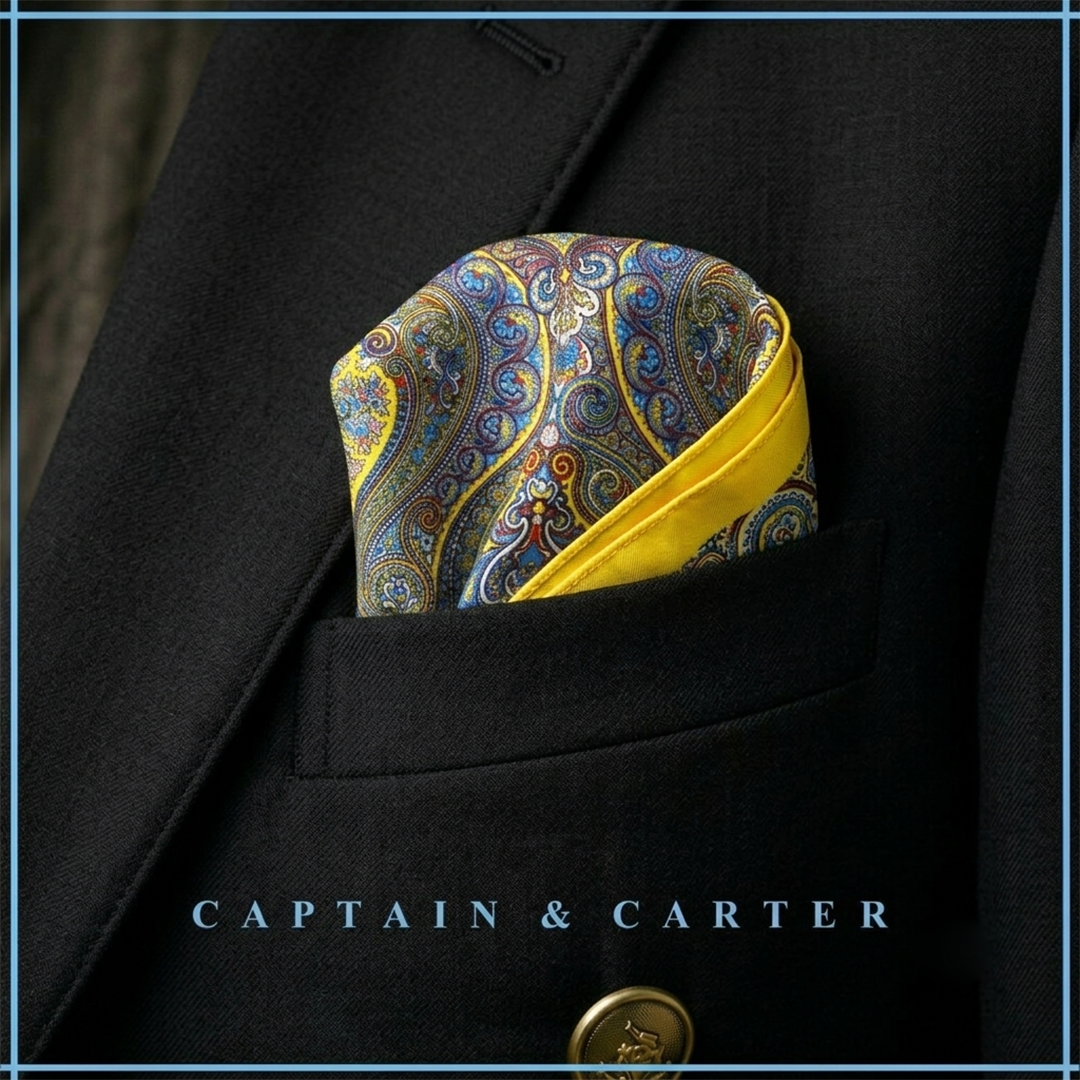 The Imperial Saffron Silk Pocket Square