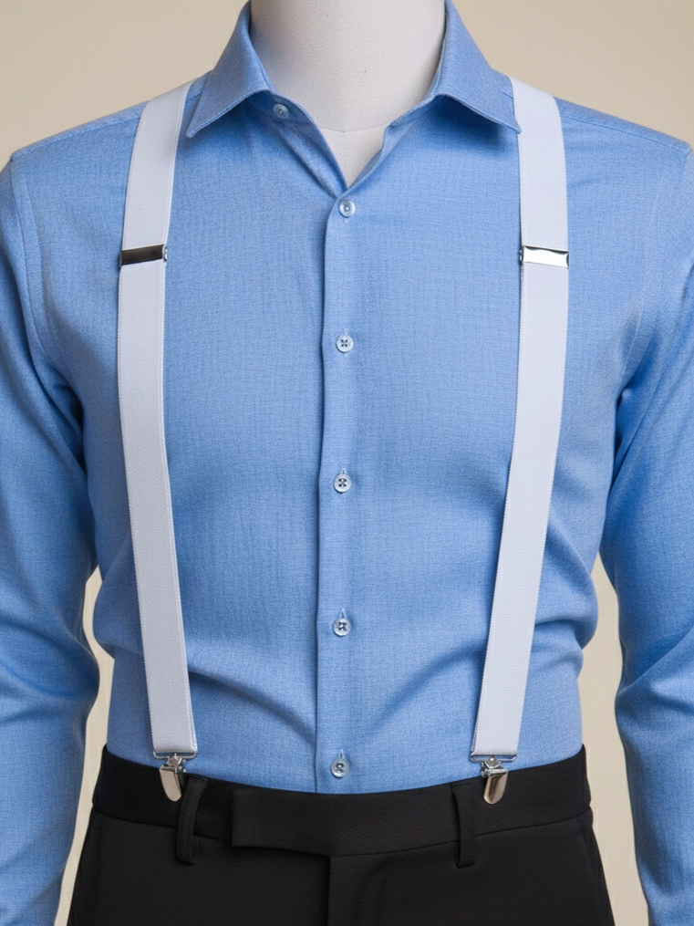 Classic White Suspenders