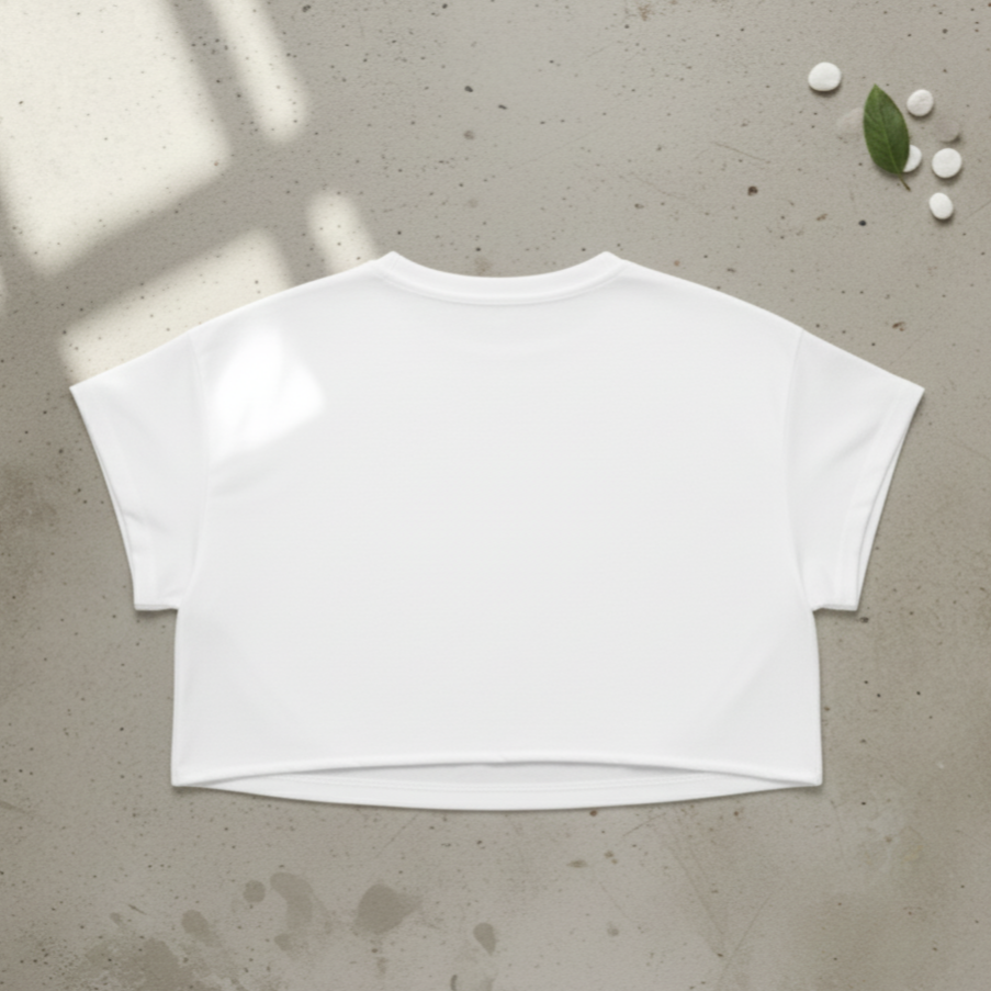 White Cat Garden Crop Top