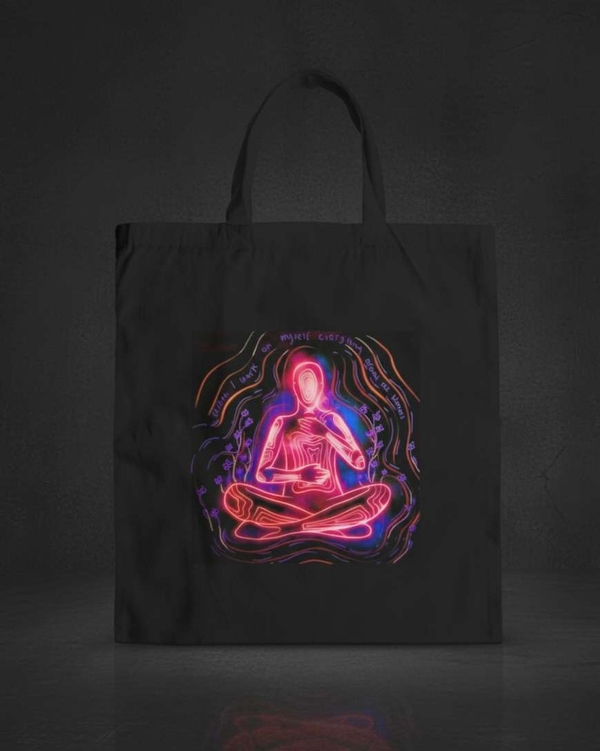 Neon Meditation Tote Bag