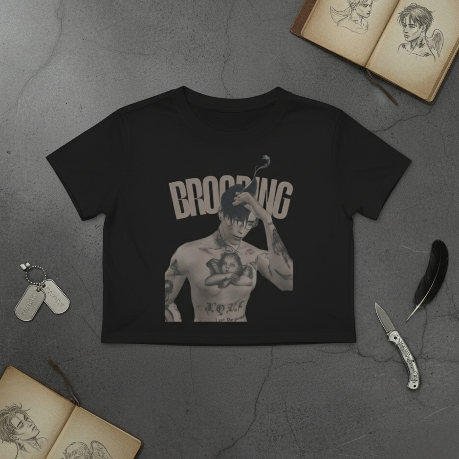 Brooding Graphic Crop Top