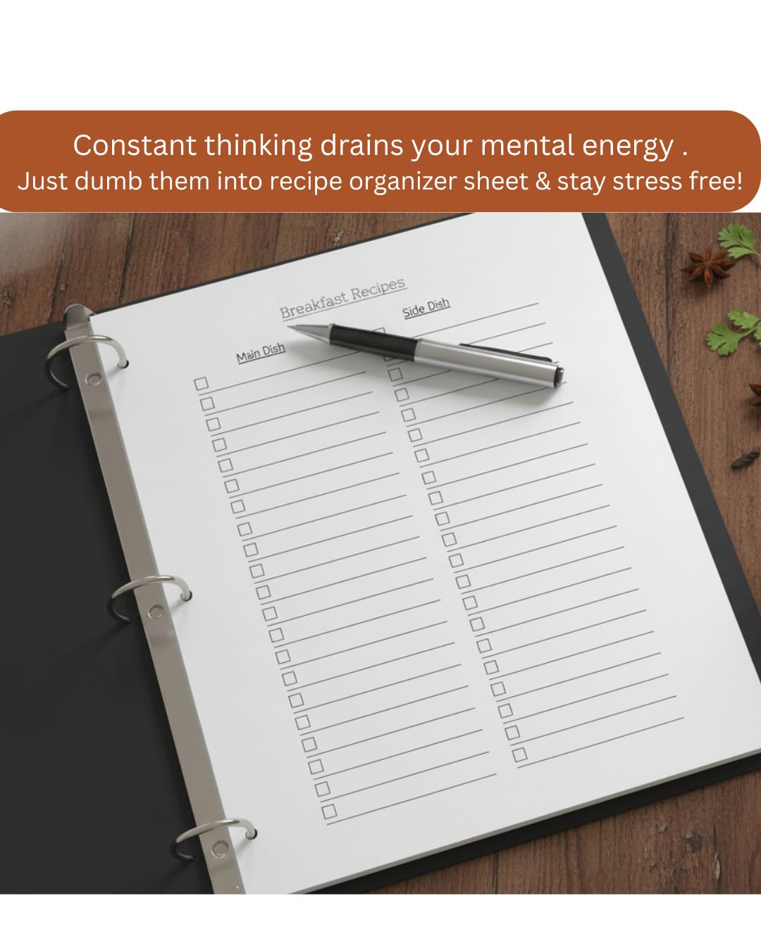 Recipe organizer sheet for busy mom | easy meal planning |proudlymom.com