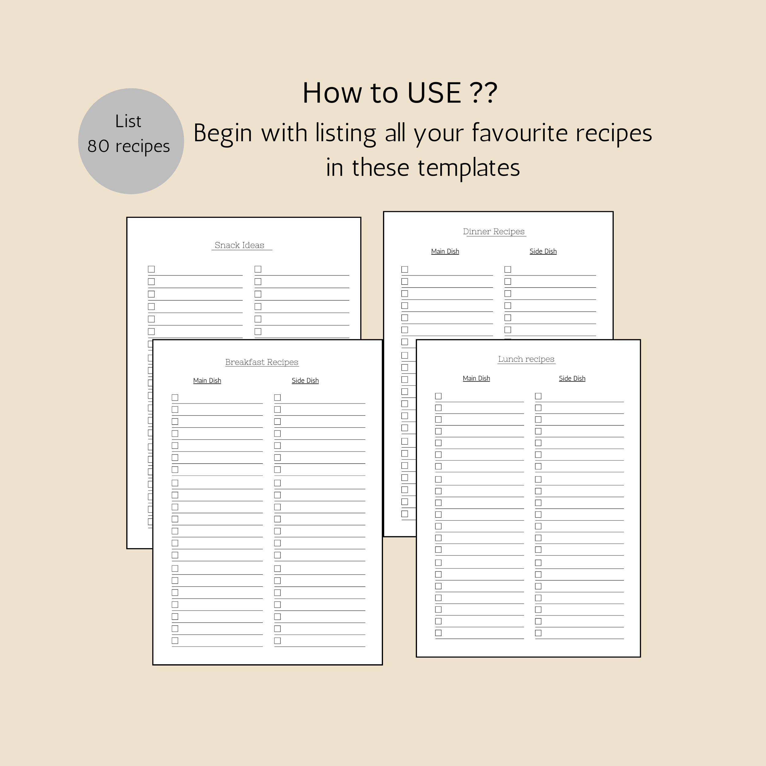 Indian meal planner pdf free download | printable pdf template| instant download 