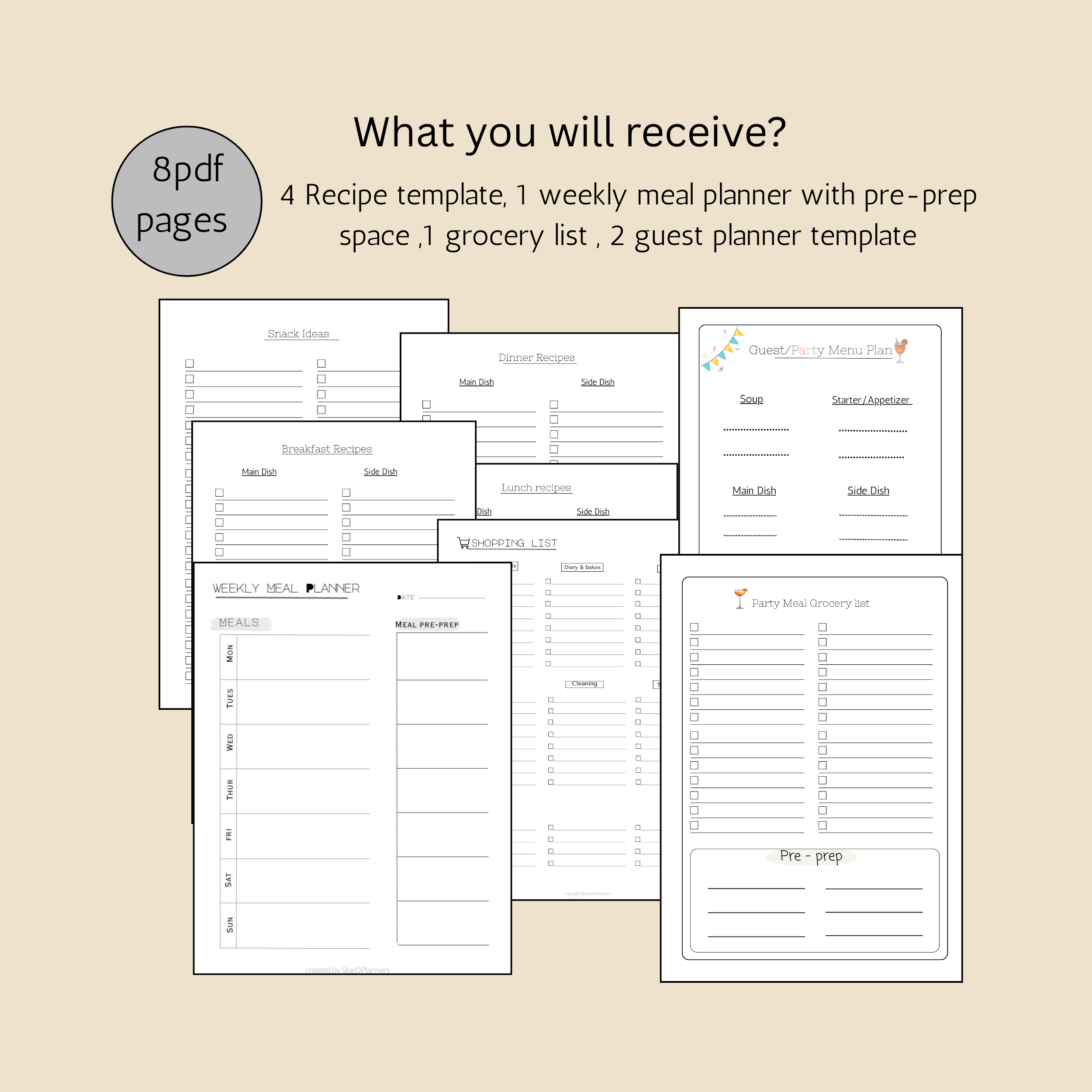Indian meal planner pdf free download | printable pdf template| instant download 