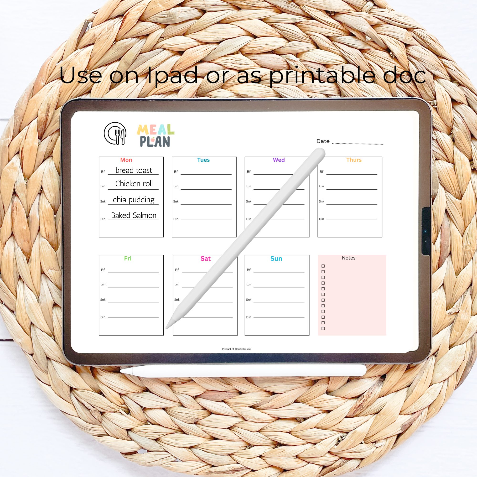 weekly meal planner printable pdf free download | for busy mom, working mom, 