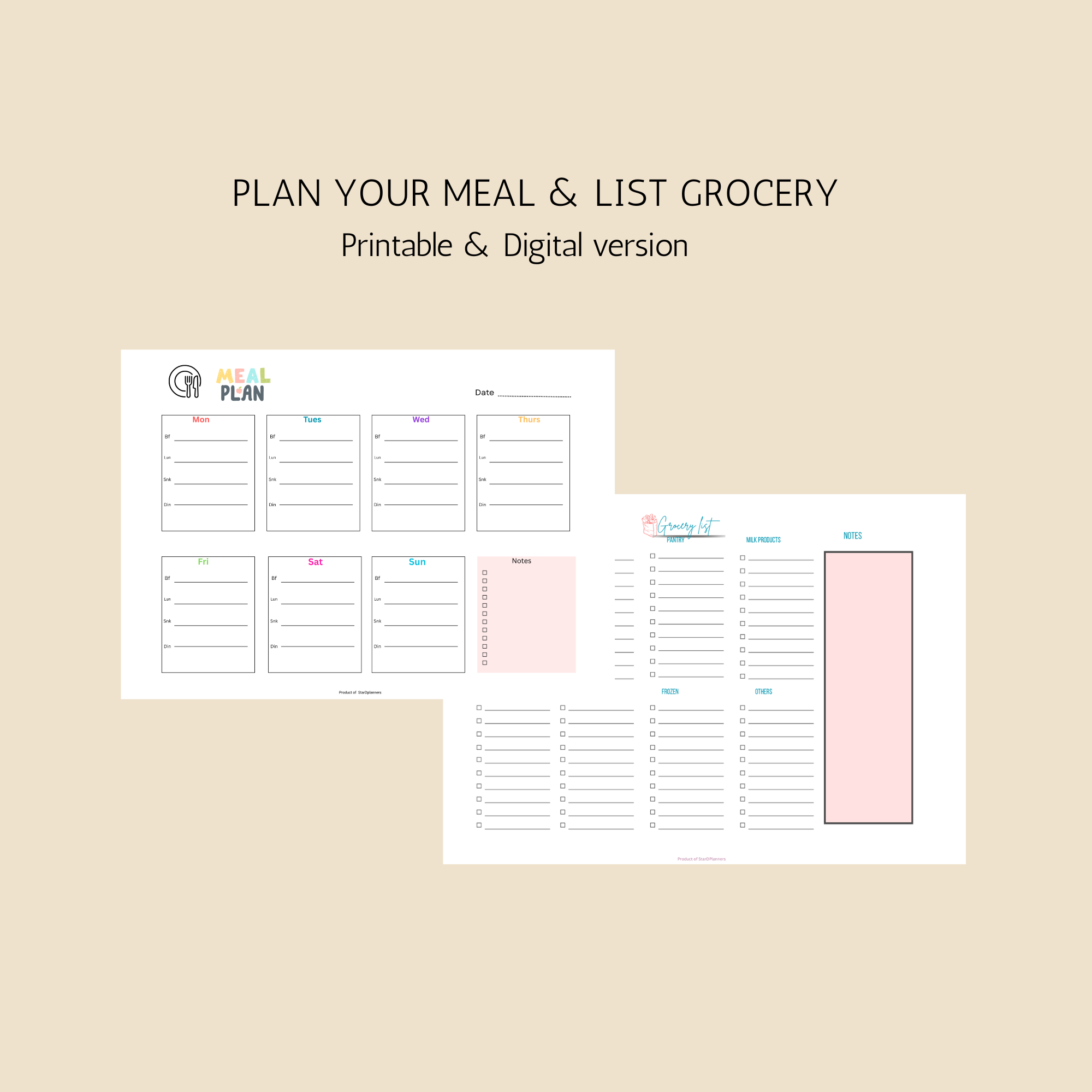 weekly meal planner ,grocery list printable pdf free download | for busy mom, working mom, 