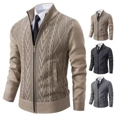 Men’s Knit Zipper Cardigan