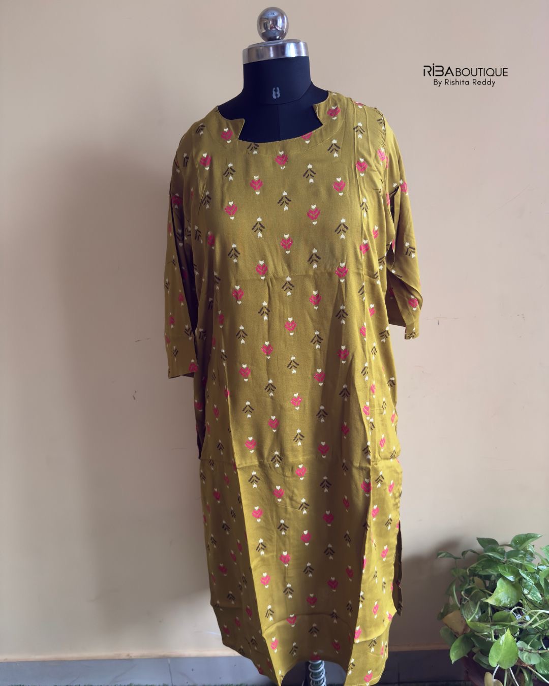 Rayon Regular Wear Side Open Kurti