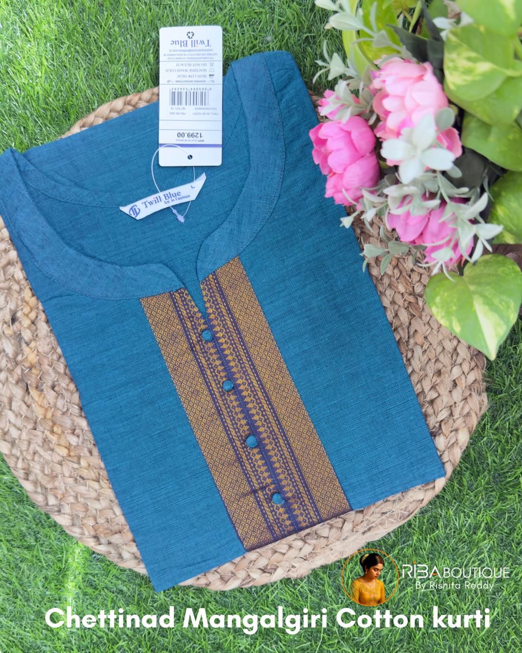 Chettinad Mangalagiri Cotton Kurti