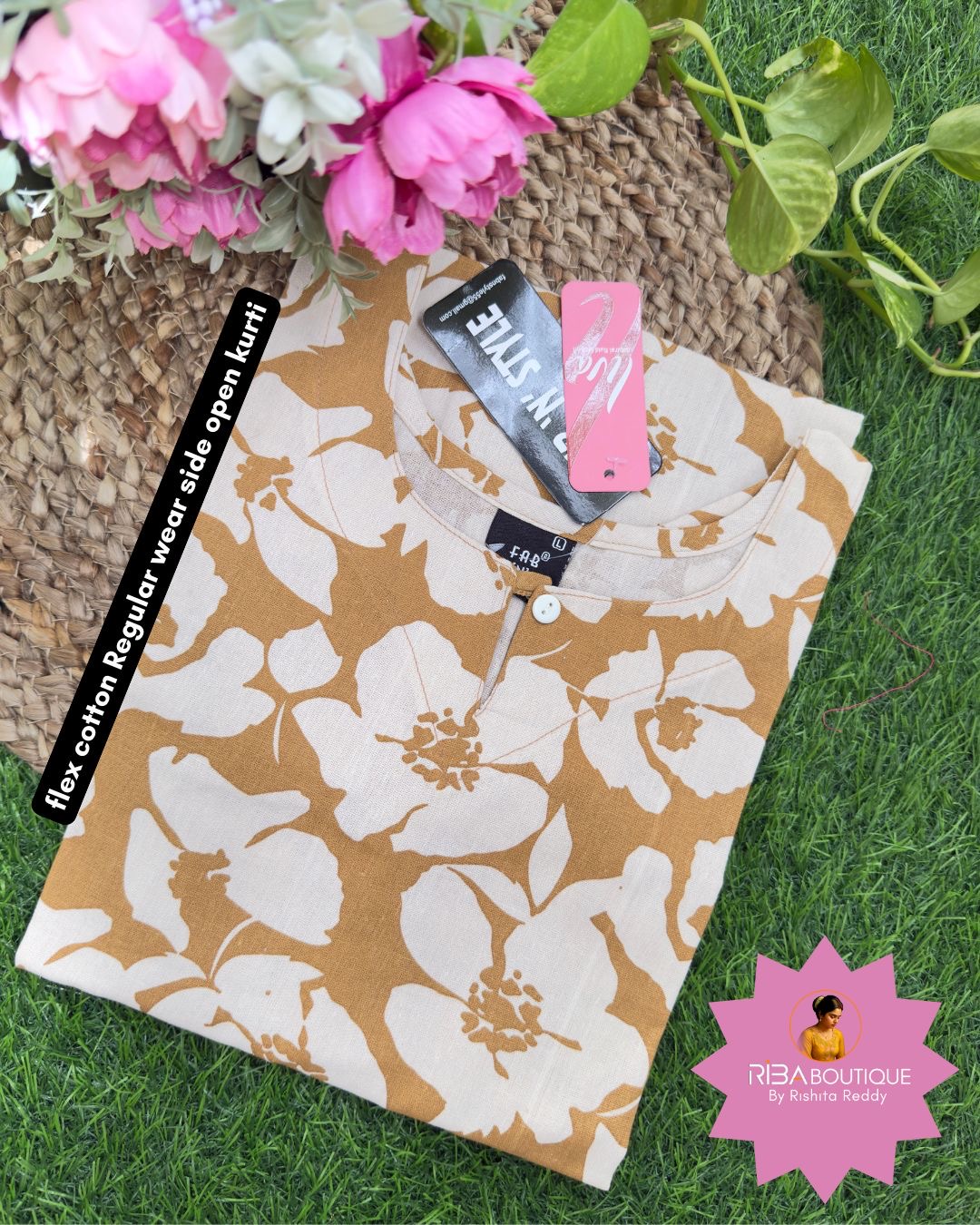 Floral Print Cotton Kurti