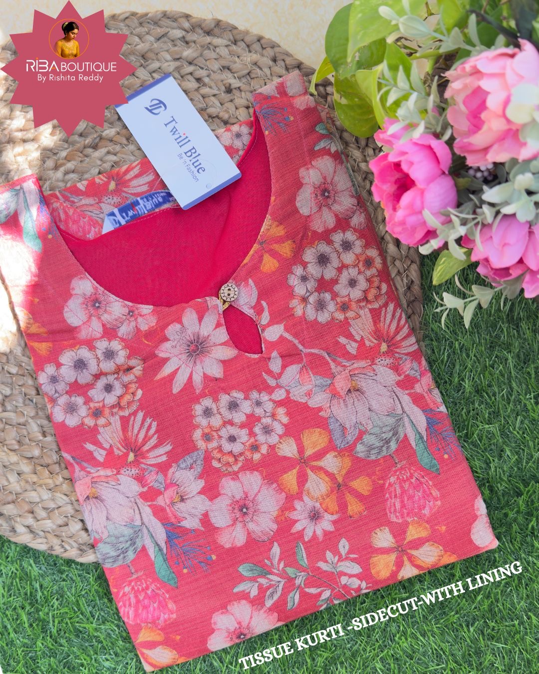 Floral Tissue Kurti