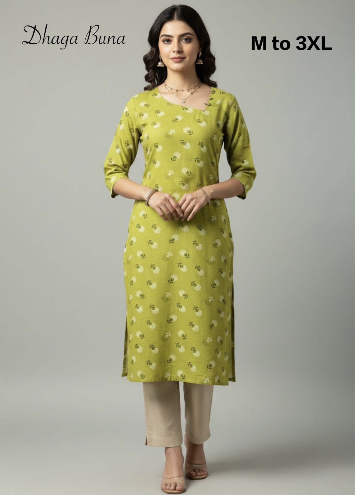 Rayon Regular Wear Side Open Kurti