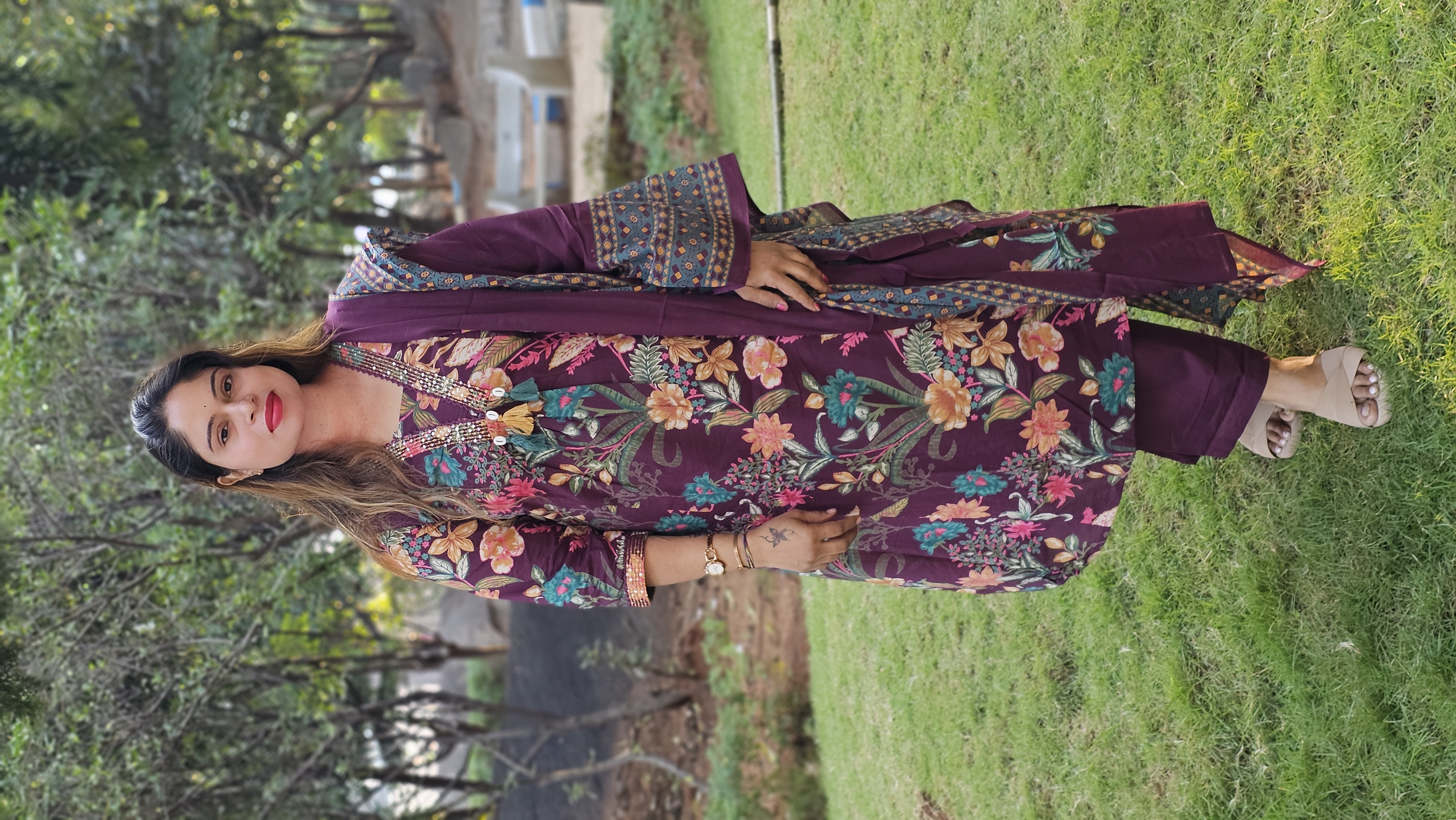 Floral Printed Three-Piece Lawn Suit