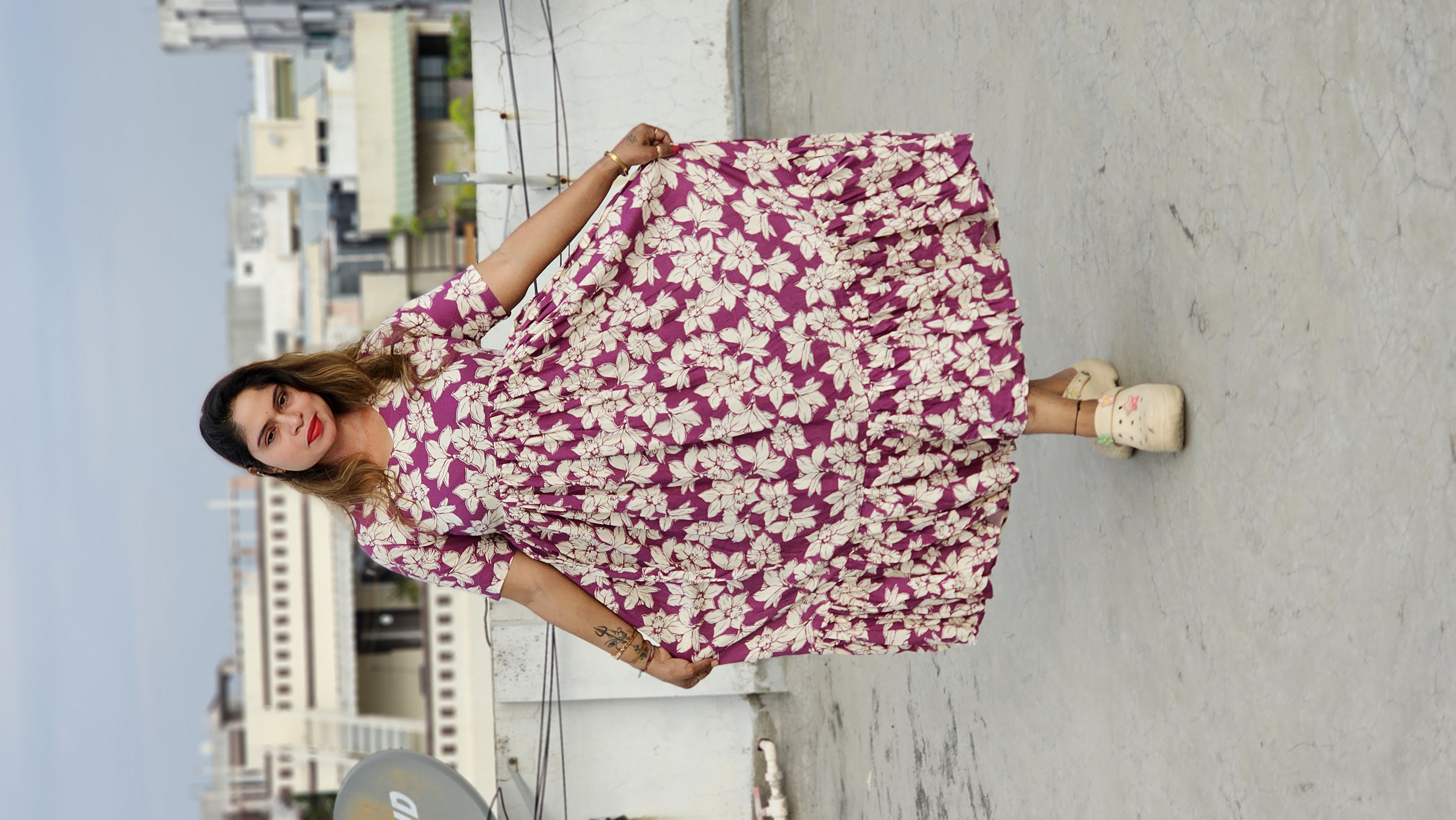 Floral printed maxi dress