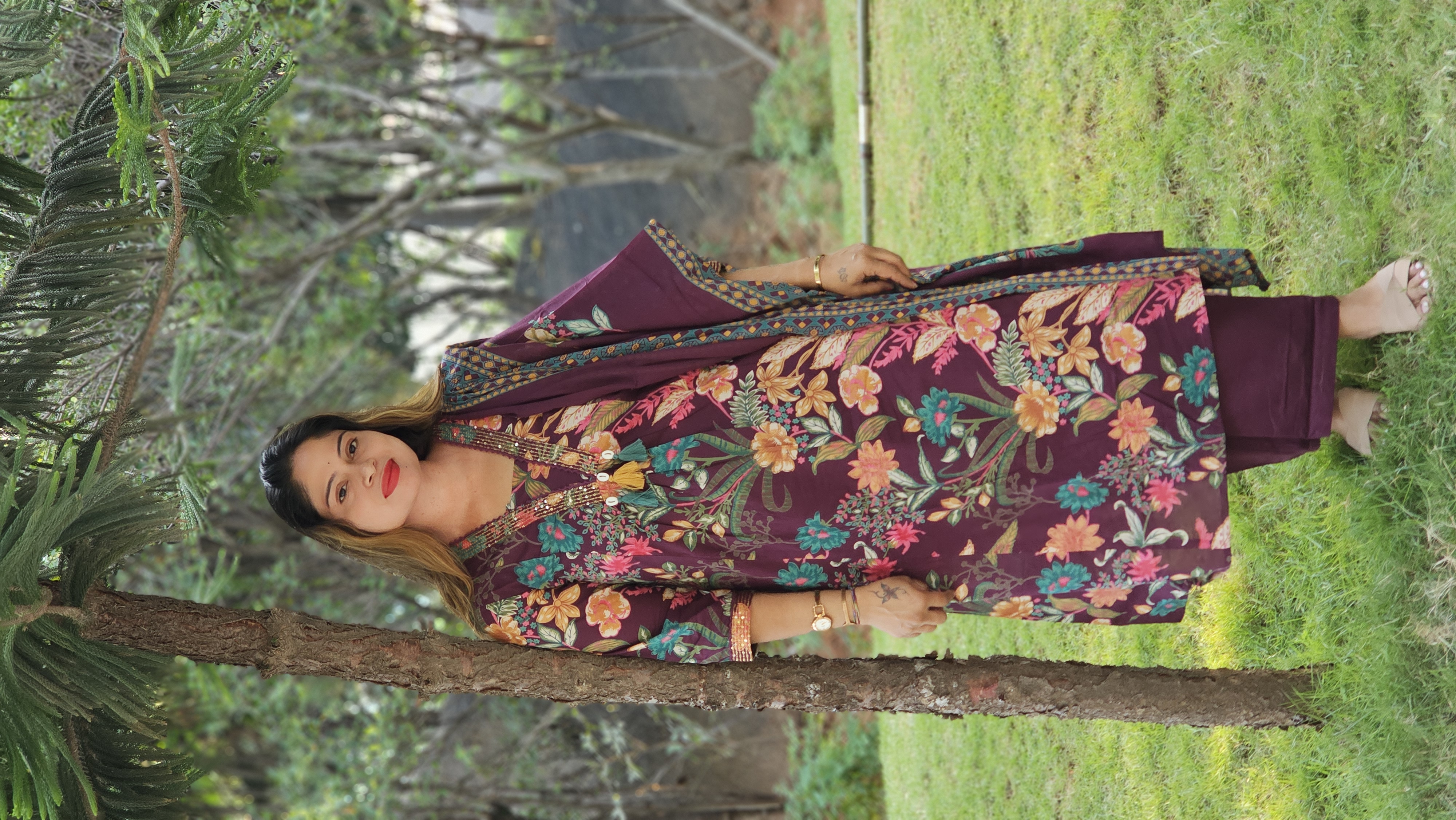 Floral Printed Three-Piece Lawn Suit