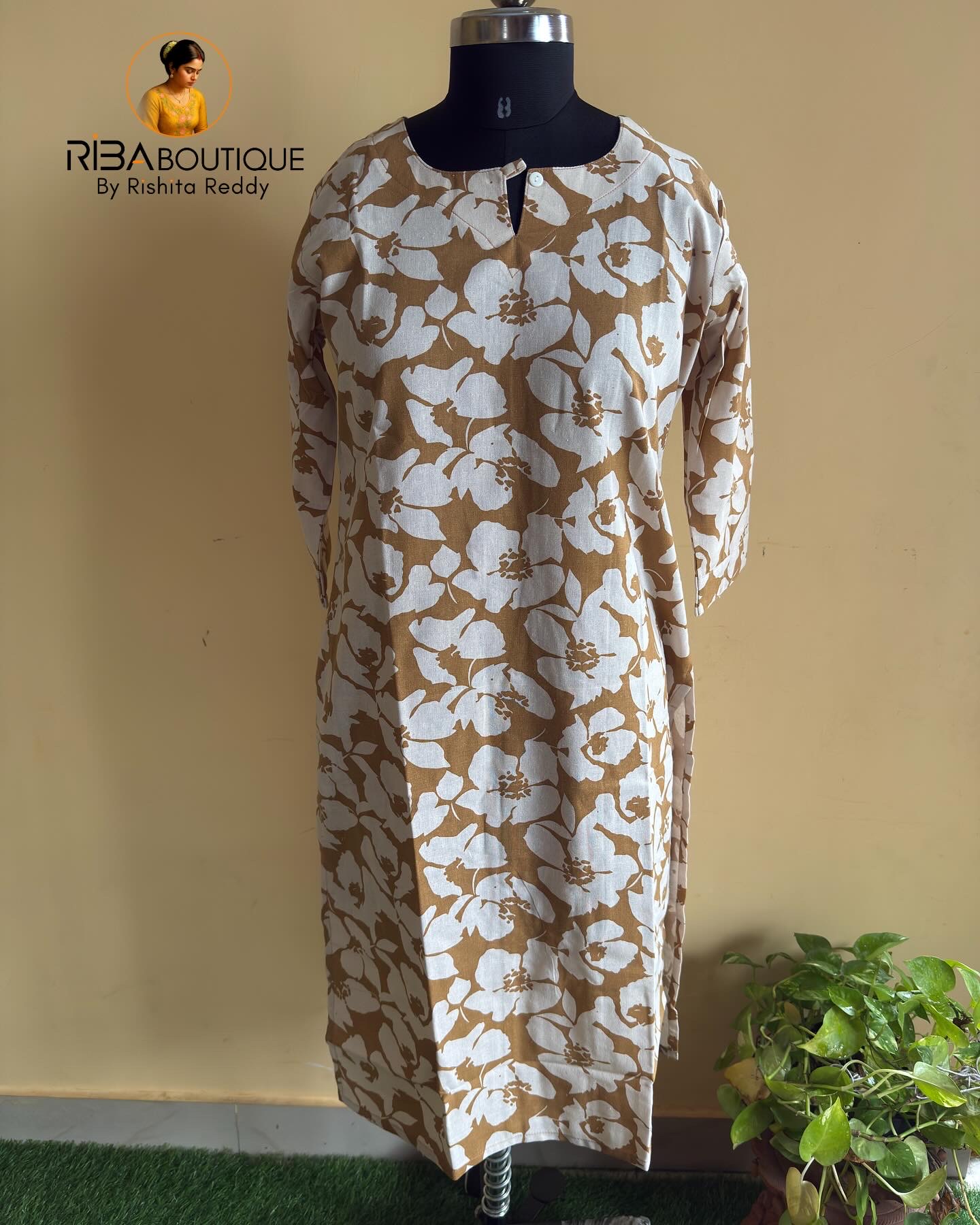 Floral Print Cotton Kurti