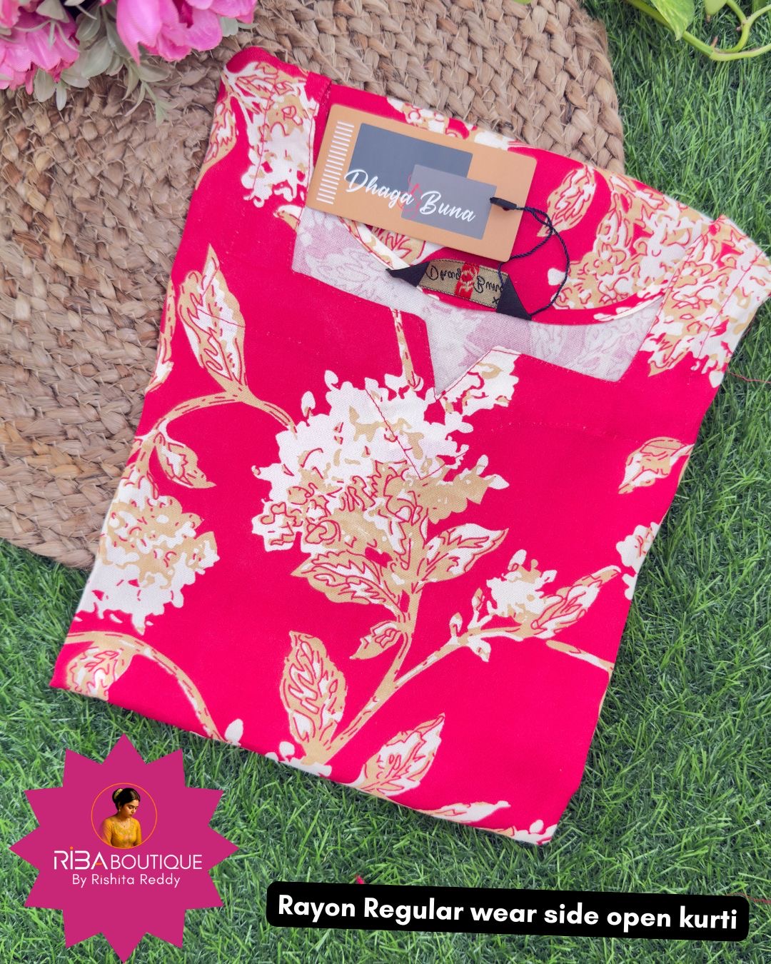 Rayon Side Open Kurti