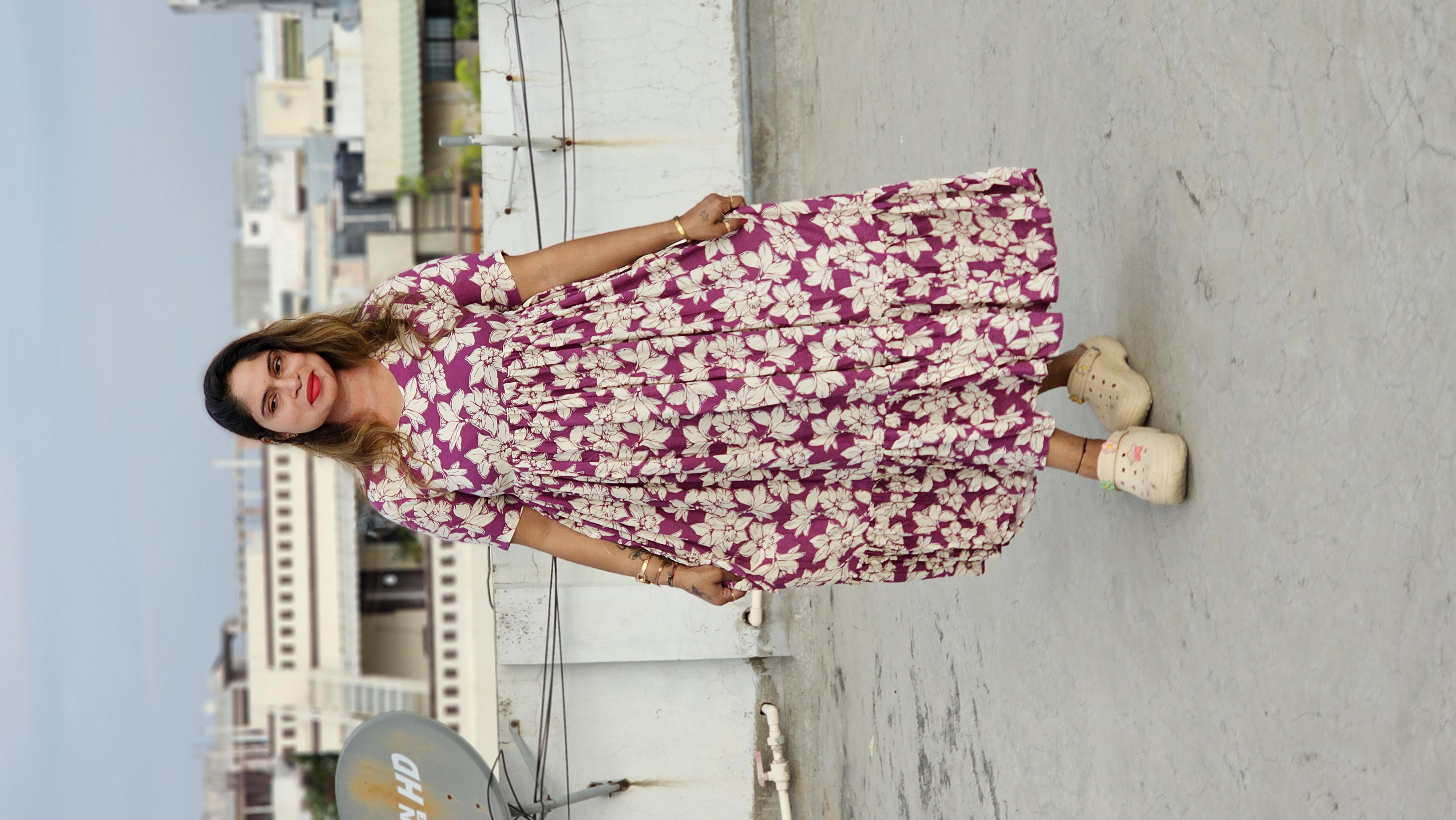 Floral printed maxi dress