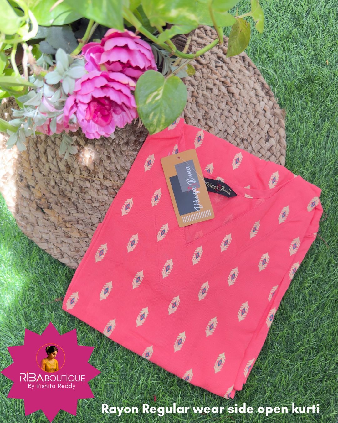 Rayon Side Open Kurti