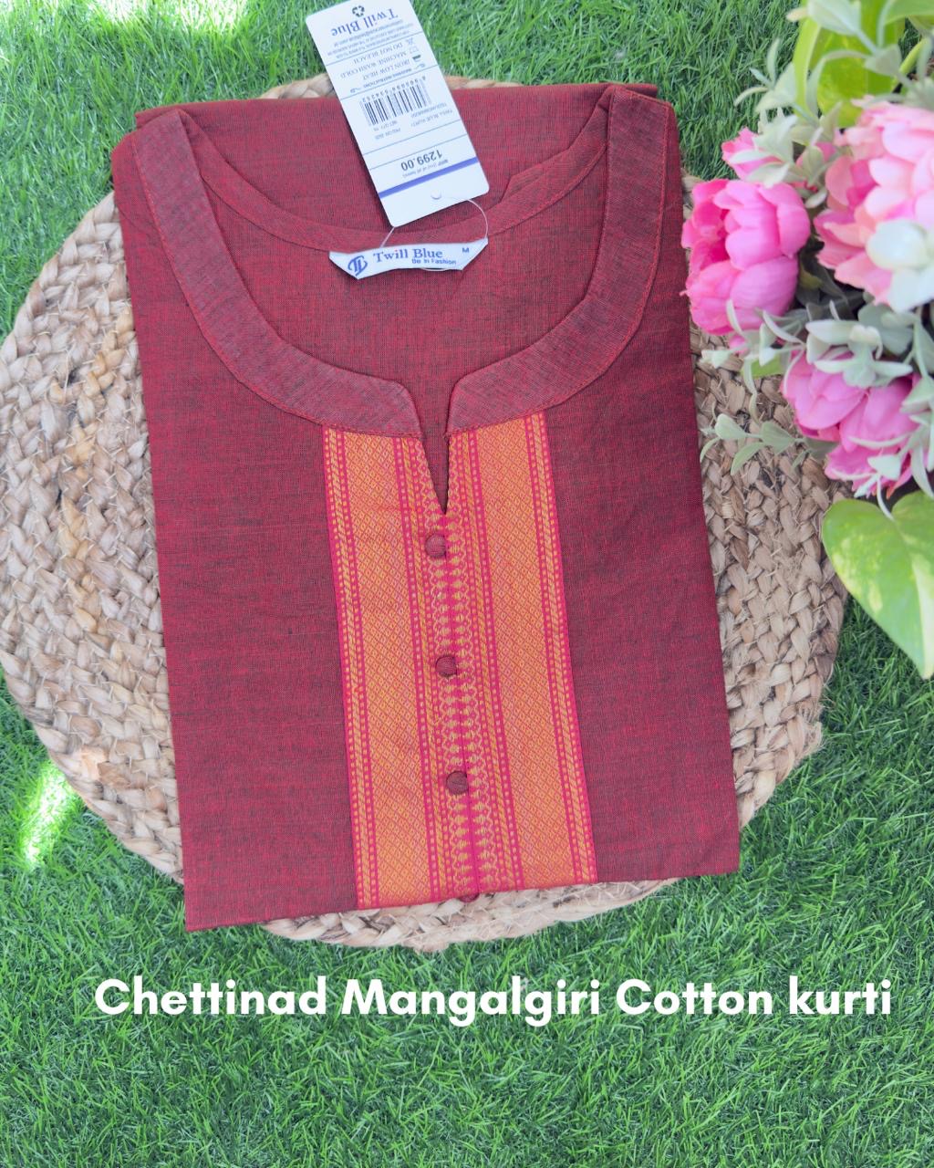 Chettinad Mangalgiri Cotton Kurti