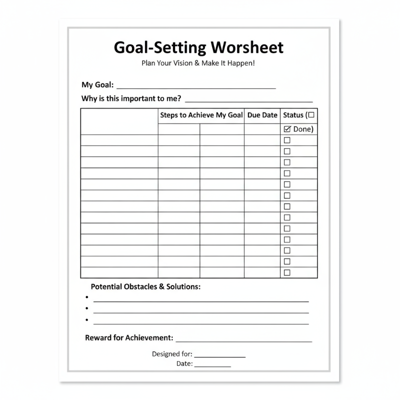 Goal-Setting Worksheet + Weekly planner