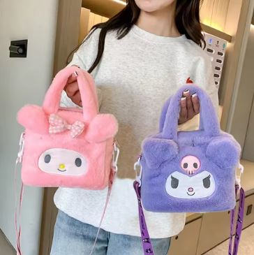 1pc Sanrio Bag Kawaii Kuromi Cinnamoroll My Melody Cartoon Anime Plush Handbag