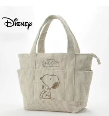 Disney Series Cute Snoopy Corduroy Tote Bag 