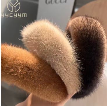 New Winter Real Mink Fur Headband