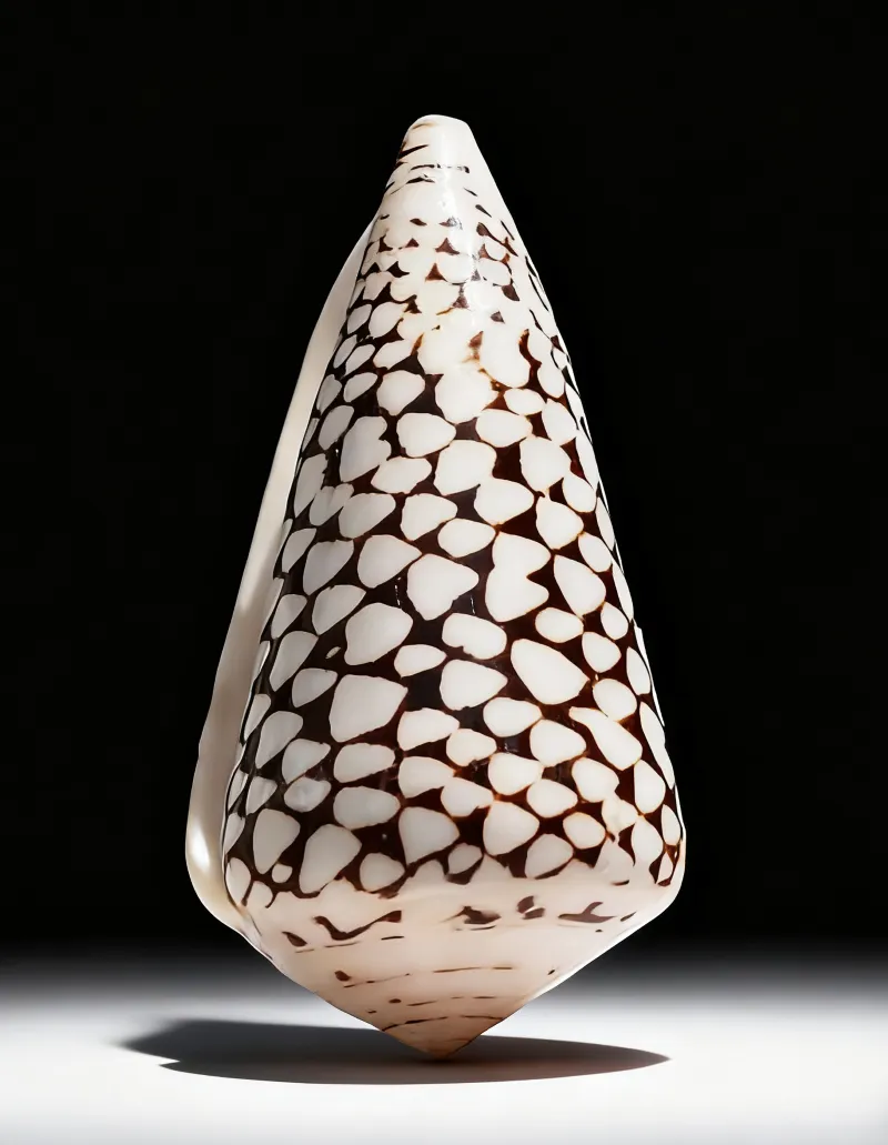 White Dark Brown Marble Cone Shells Coastal Crafts Conus Marmoreus
