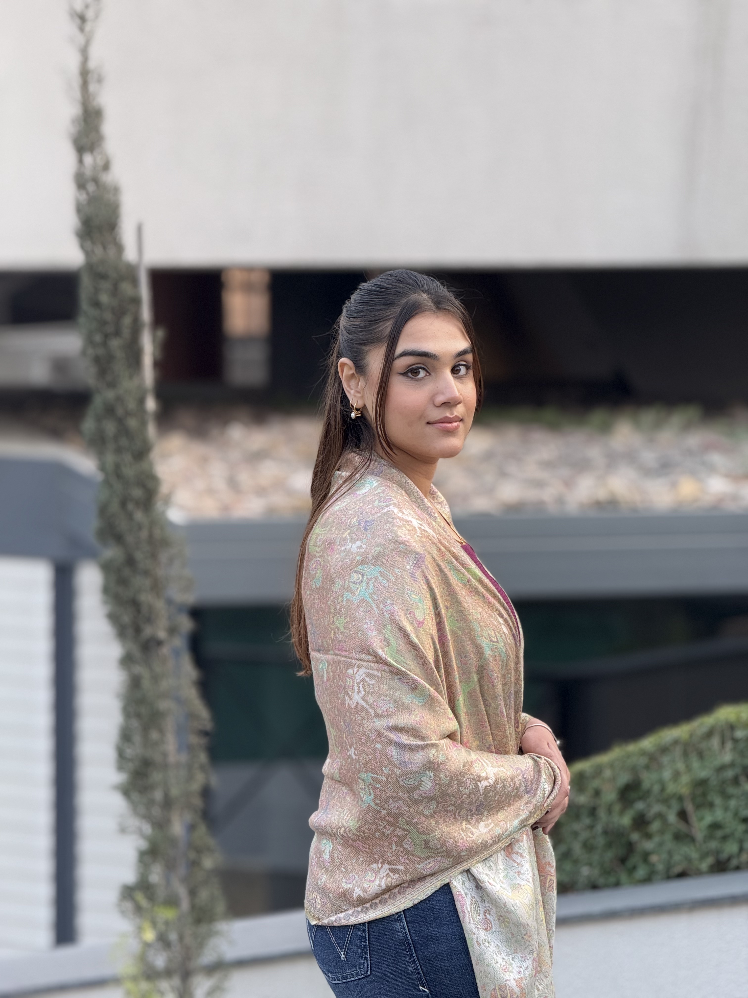 Animal Woven Design Modal Unisex Woollen Stole 