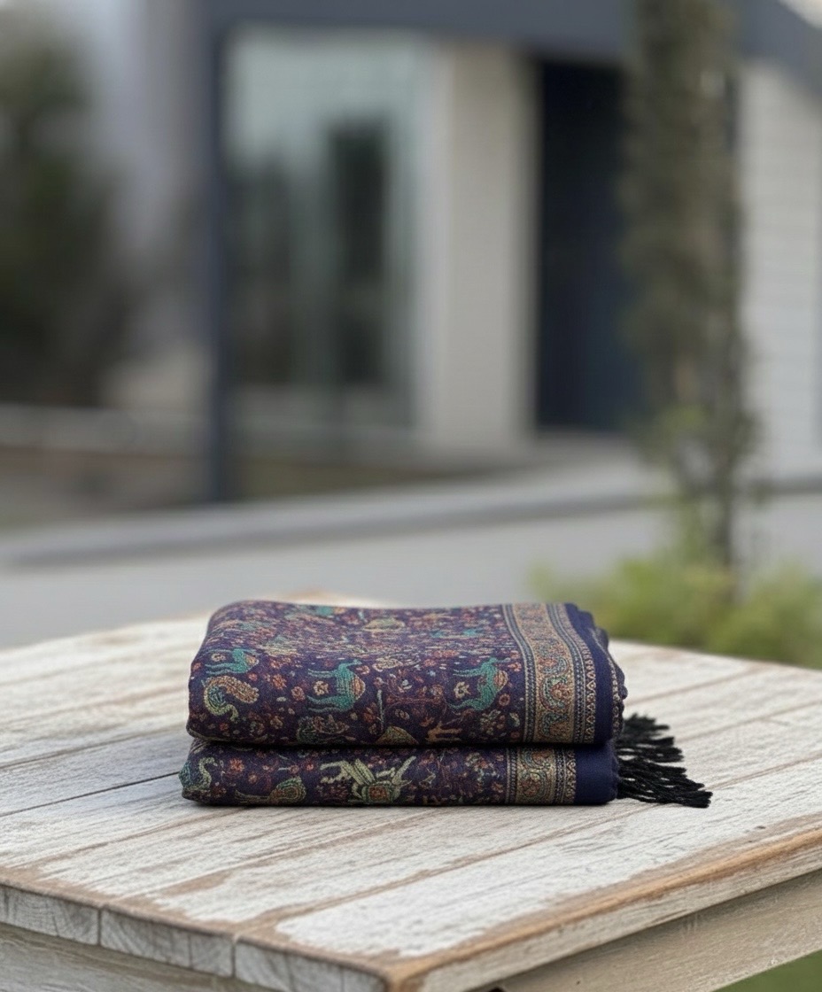 Animal Woven Design Modal Unisex Woollen Stole