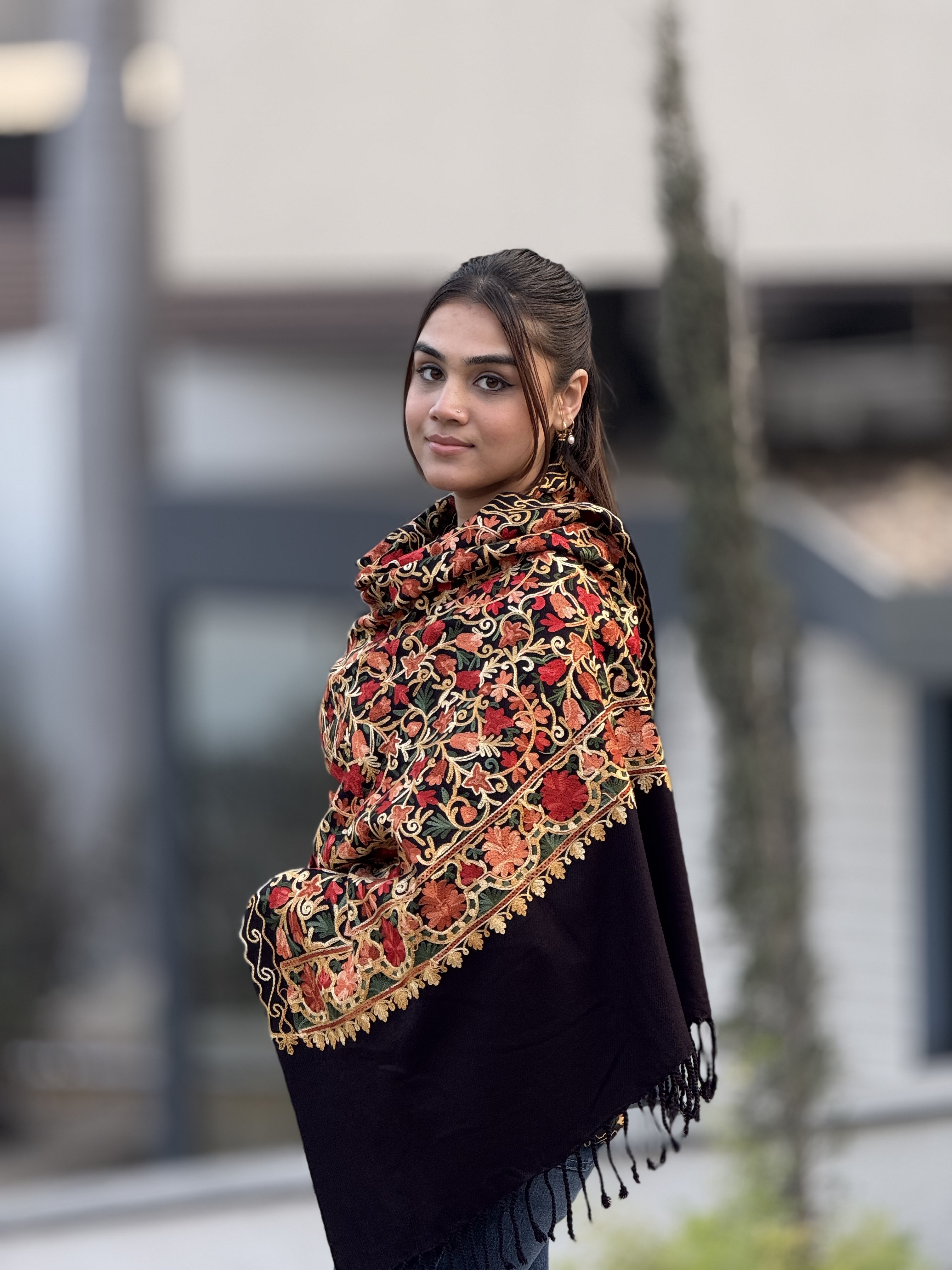 Classic Kashmiri Aari Embroidery Unisex Woollen Stall