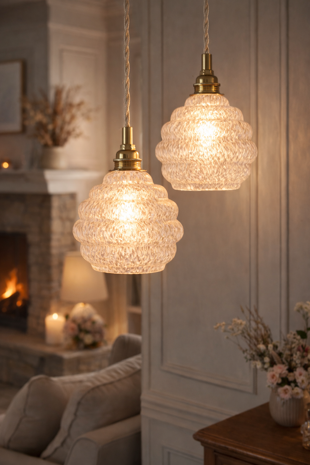 Suspension double verre Nina 