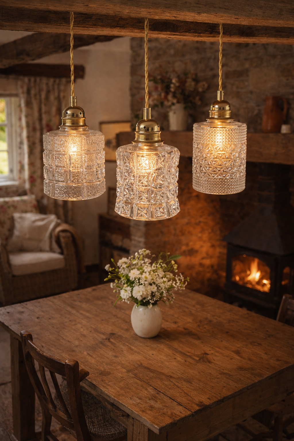 Suspension triple verre