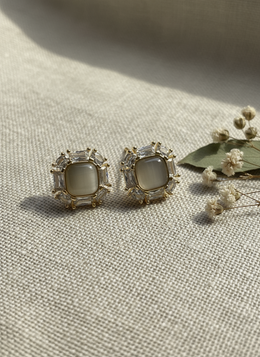 Elegant Gold-Plated Stud Earrings