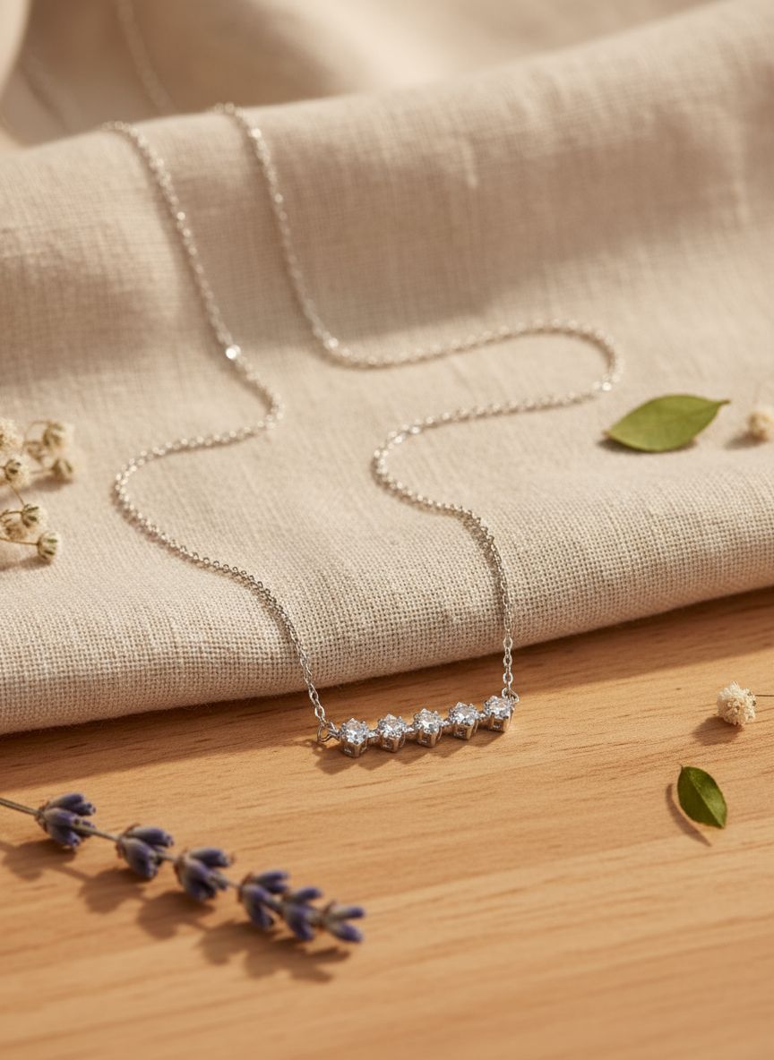 Elegant Silver Necklace with princess