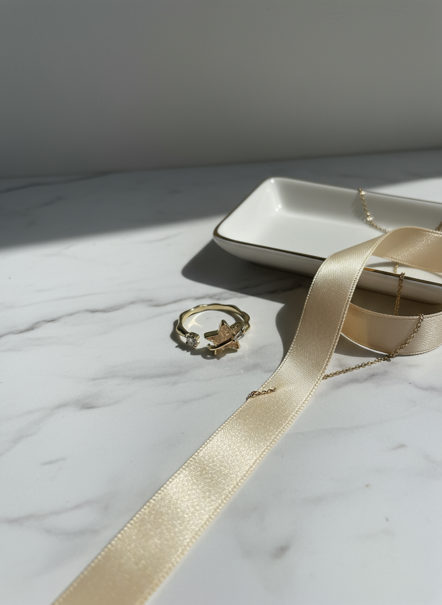 Star-Shaped Diamond Gold Ring