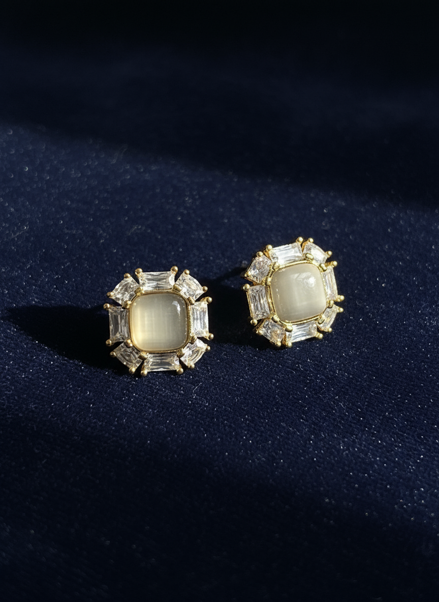 Elegant Gold-Plated Stud Earrings