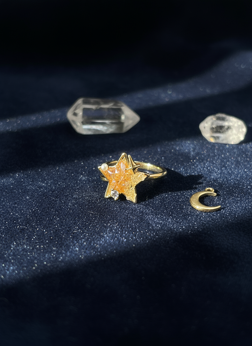 Golden Star Adjustable Ring