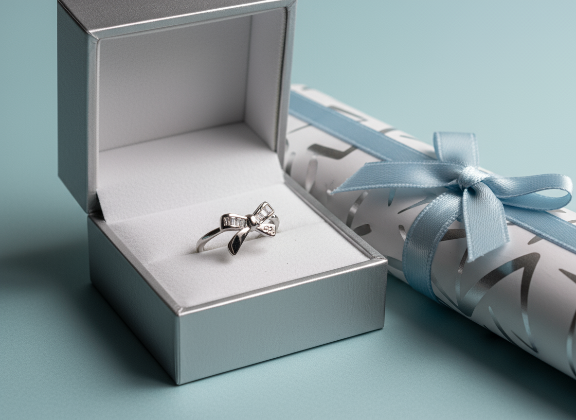 Elegant Silver Bow Ring