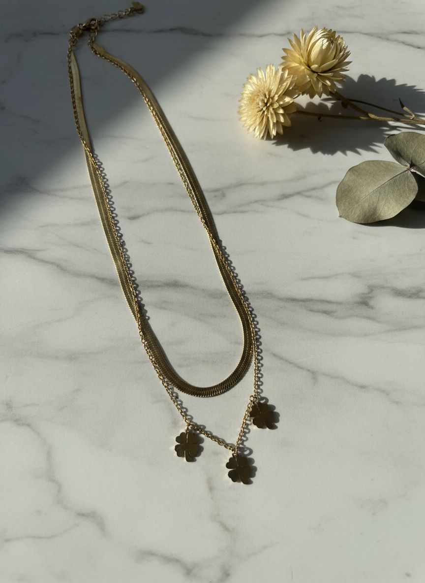 Triple Leaf Pendant Necklace