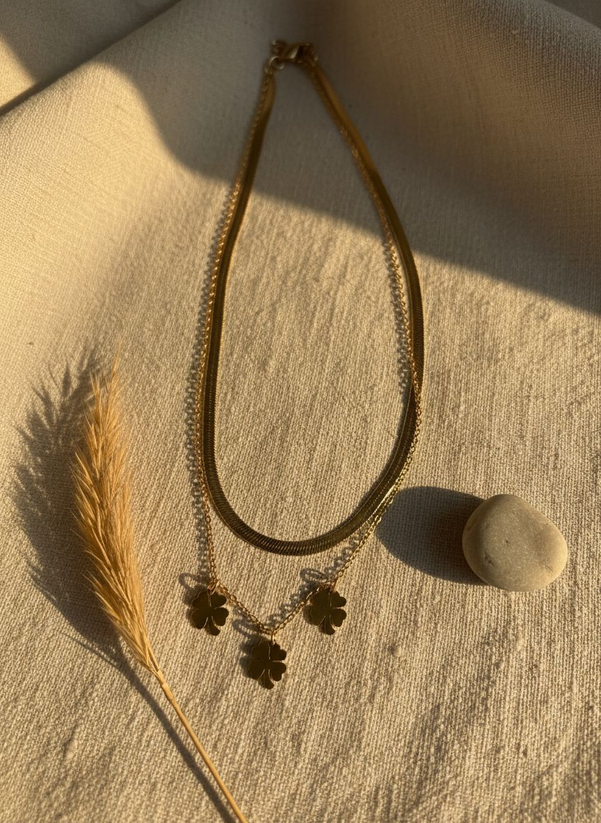 Triple Leaf Pendant Necklace