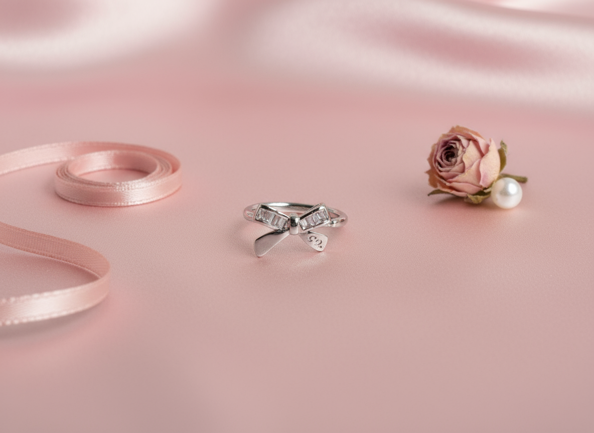 Elegant Silver Bow Ring